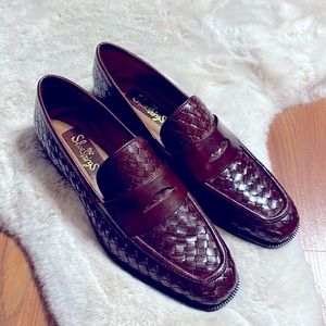 VINTAGE LEATHER WOVEN LOAFERS